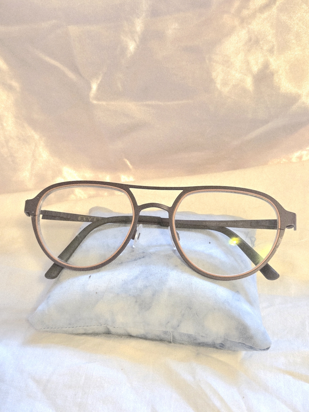 Bevel "Fred" Burgundy Aviator Eyeglasses